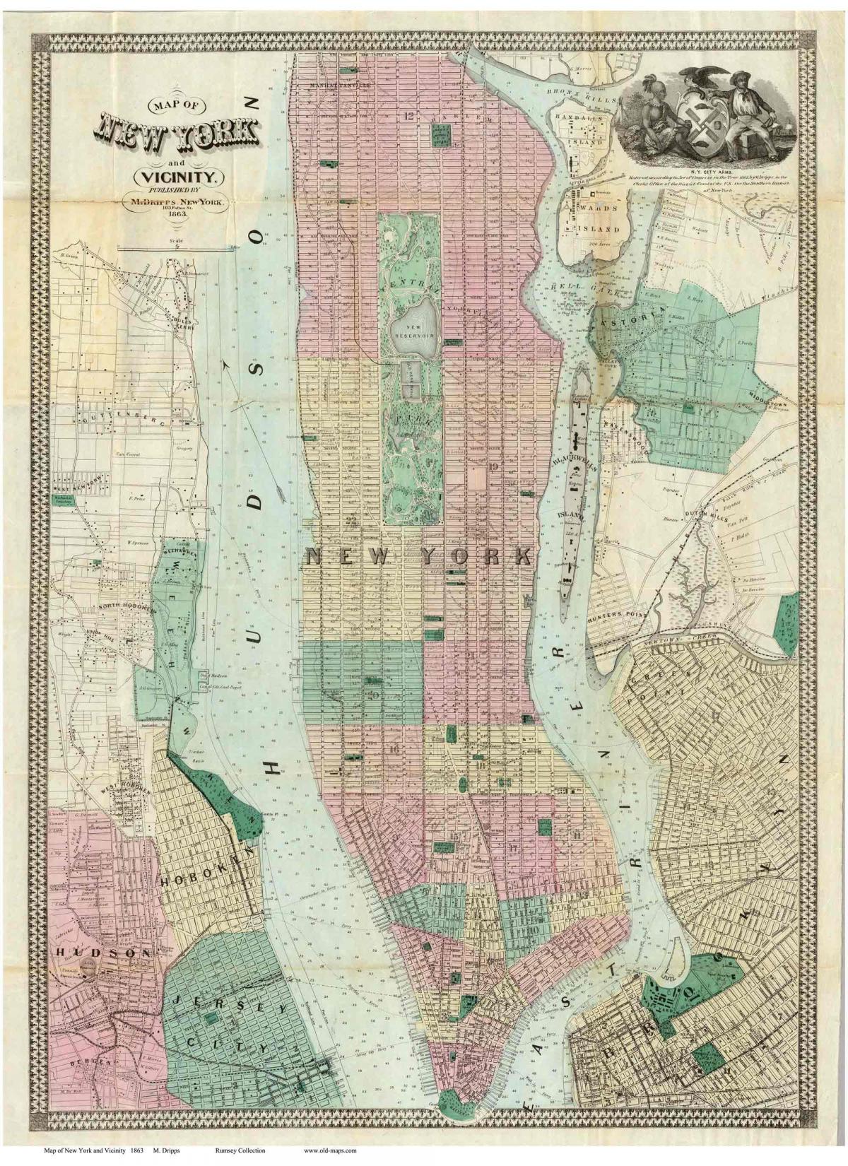 istorijski Manhattan mape