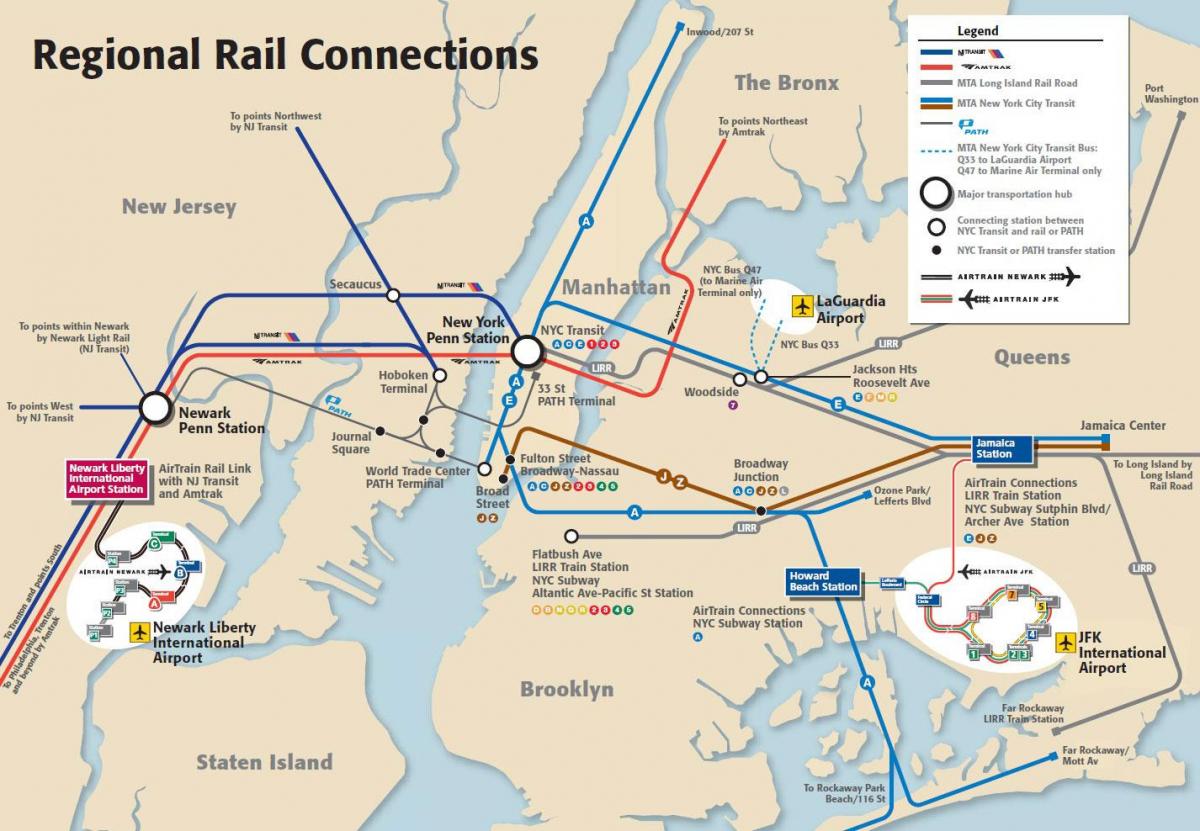JFK-u Manhattan mapa metroa