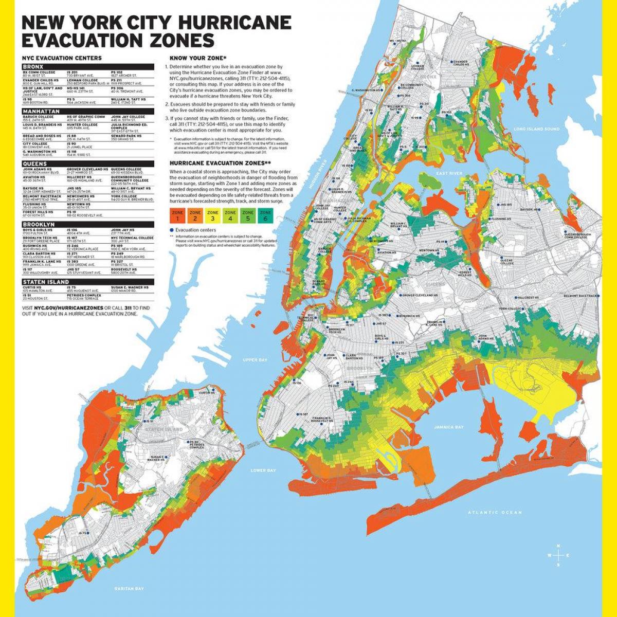 Manhattan poplava zoni mapu