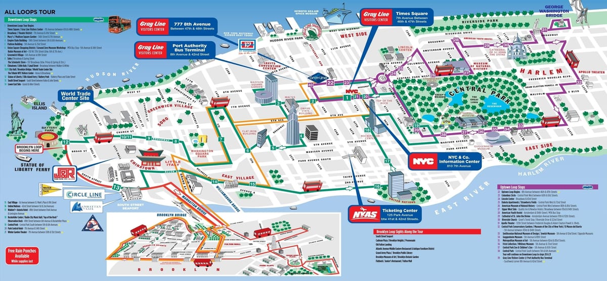 Manhattan turističke atrakcije mapu