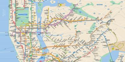 New York Manhattan mapa metroa
