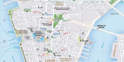 Mapa donji Manhattan ny