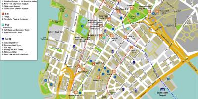 Mapa donji Manhattan sa ulice imena
